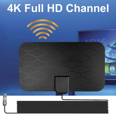 4K High Gain Grid Digital TV Antenna EU Plug Indoor TV Antenna HD