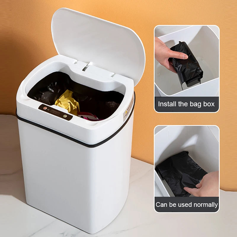 Bathroom automatic sensor trash can