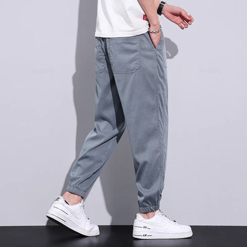 Men's Cargo Casual Pants Summer Thin Jogger Sweatpants