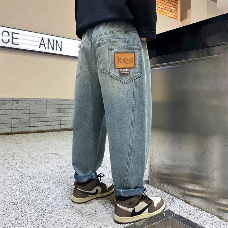 Boys Solid Straight Jeans