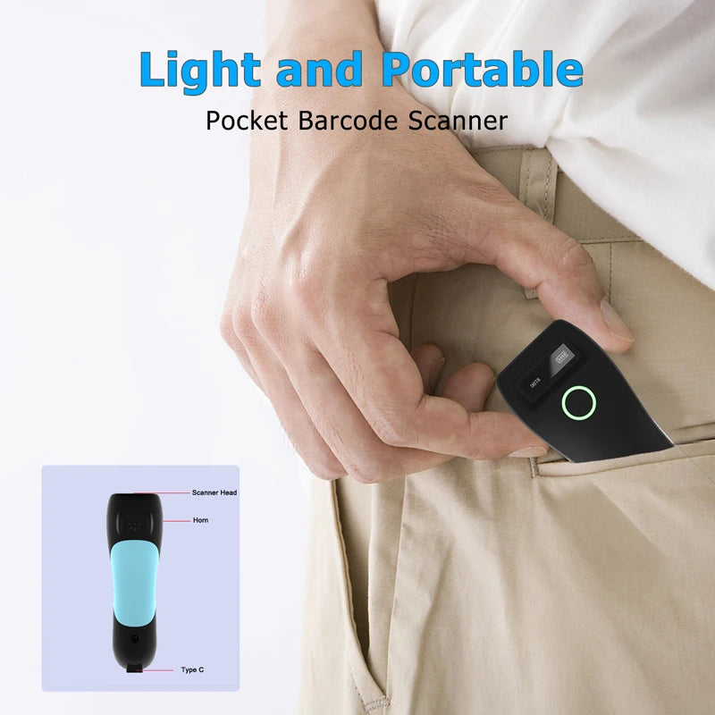 Bluetooth Wireless 1D 2D Barcode Scanner