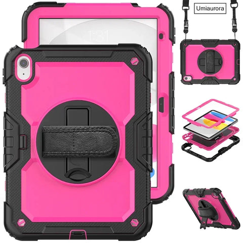 For IPad 10.2 7th 8th 9th 10th Gen Air 2 3 4 5 10.9 Mini 6 9.7 Pro 11 Tablet Case Kids Silicone PC Armor Stand Shockproof Cover