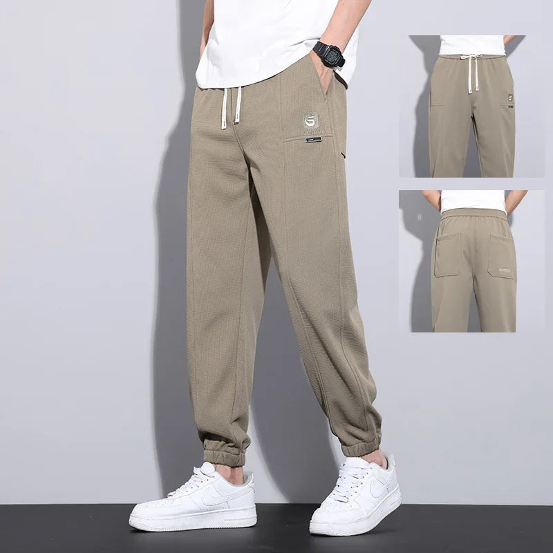 Casual Men's Baggy Cargo Pants Bunching Feet Elastic Waist Harem Trousers Fashion Male Drawstring Jogging Streetwear Sweatpants