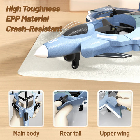 RC Aircraft with Camera Missile Launch Remote Control Helicopter Fighter Jet 2.4G EVA Airplane EPP Foam Plane Toys For Kids Gift