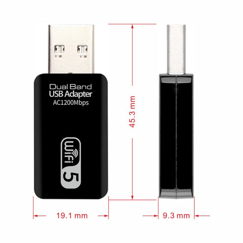 5G Wifi Adapter WiFi Usb 3.0 Adapter 1200Mbps Wireless Network Card Wifi Dongle Receiver Lan Ethernet Adaptor For Pc Laptop