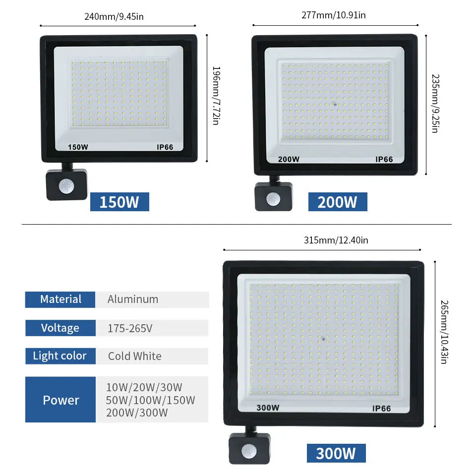 LED Flood Light PIR Motion Sensor