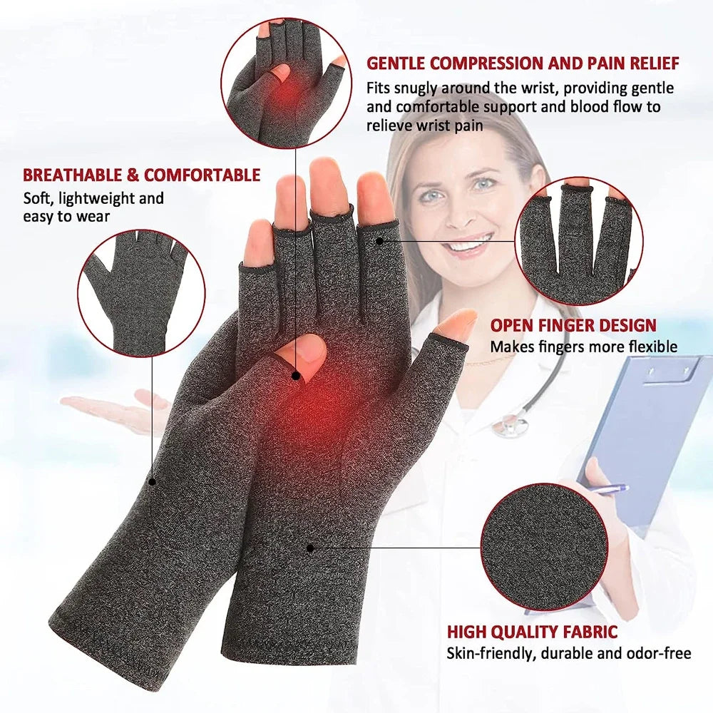 Rheumatiod, Tendonitis, Fingerless Hand Thumb Compression Gloves