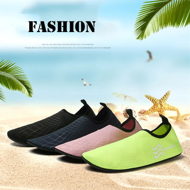 Men Women Flat Quick Dry Wading Shoe Lightweight Seaside Beach Barefoot Aqua Shoe Soft Surfing Comfortable Fish Water Sport Shoe