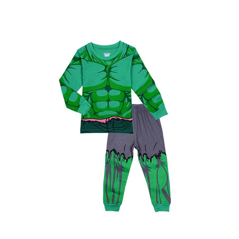 Free shipping Children's Pyjamas Spiderman Set The Hulk Collection Kids Set Boys Girls Cartoon Long Sleeve Sleepwear 2-7T