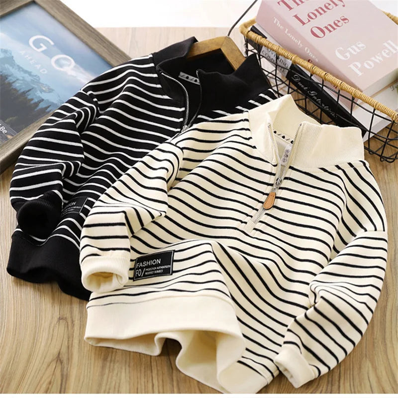 Girls Casual Zipper Tops Children Sportswear