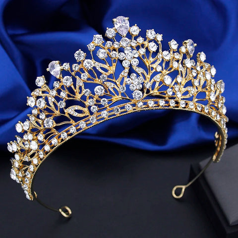 Gorgeous Crystal Tiaras Bridal Jewelry Sets for Women Crown Flower Choker Necklace Sets Wedding Bride Costume Jewelry Set