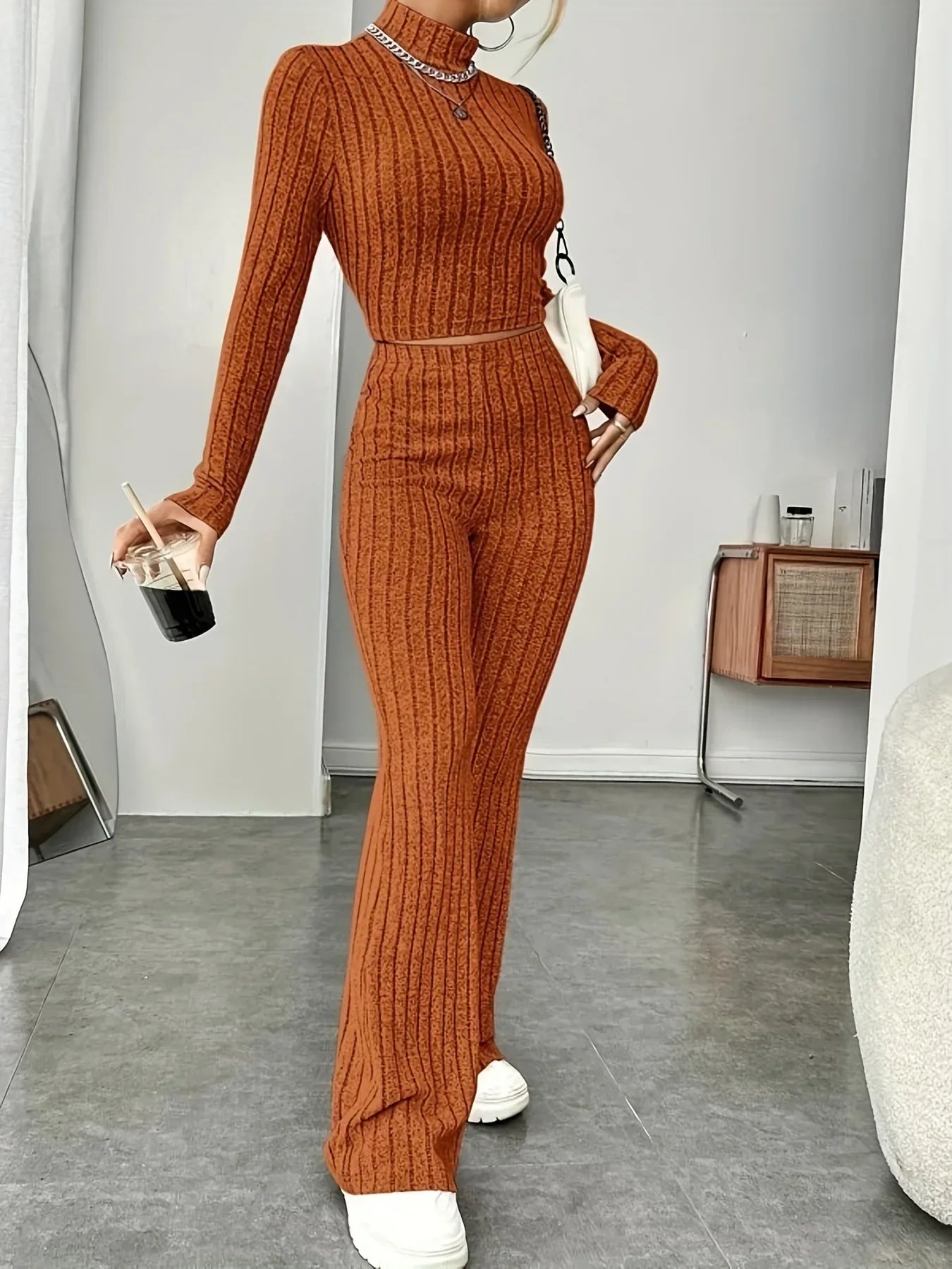 Women Tracksuit Long Sleeve Vintage Sweater