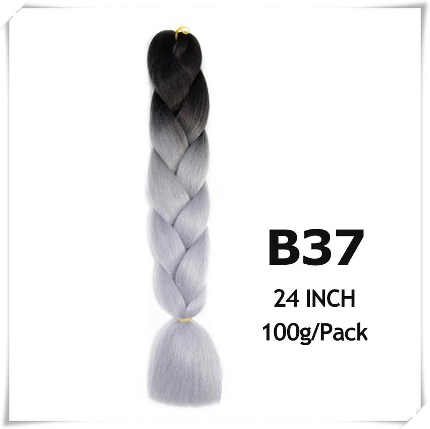 24 Inch Ombre purple jumbo Braiding Hair Synthetic