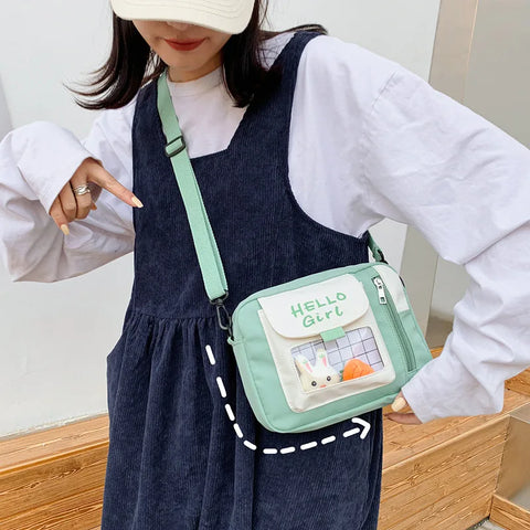 Children Messenger Bags Canvas Bag Mother Kid Bags for Girl Women Handbag Cute Shoulder Bag Cartonn Rabbit Bag School Bags Сумка