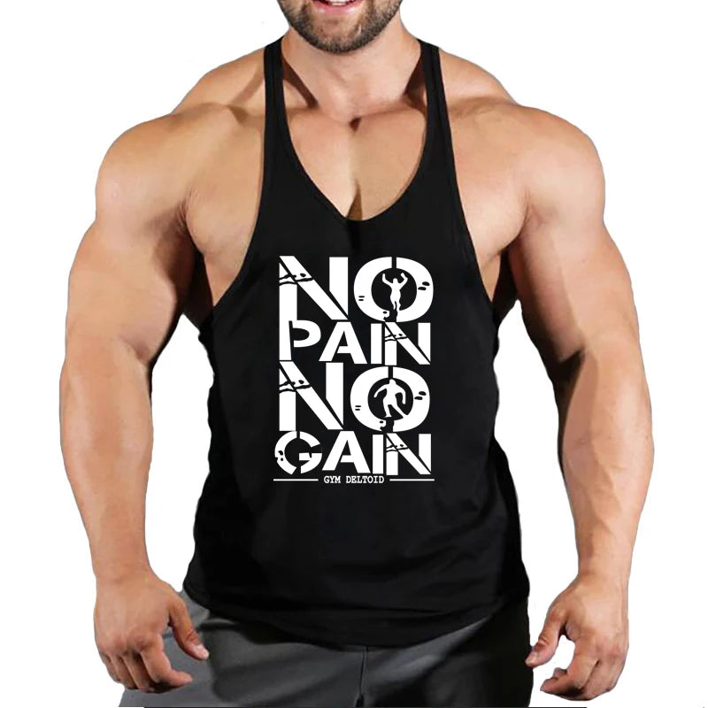 Skull Strong Print Clothing Bodybuilding Cotton Gym Tank Tops Men Sleeveless Undershirt Fitness Stringer Muscle Workout Vest