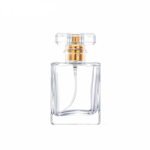 Perfume Separate Bottle Square Clear Portable Black Lid