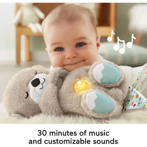 Breathing Bear Baby Soothing Otter Plush Doll Toy,Baby Kids Soothing Music Baby Sleeping Sound and Light Mother-kids Doll Gift