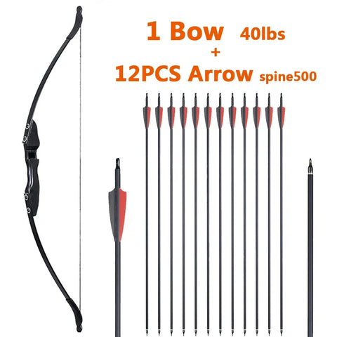 1pc Archery Recurve Bow Take-Down Straight Draw Bow For Children Adults Beginner Shooting Practise Hunting Game Accessories