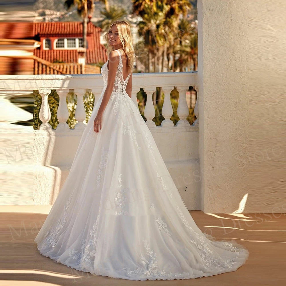 Women's Wedding Dresses Appliques Lace