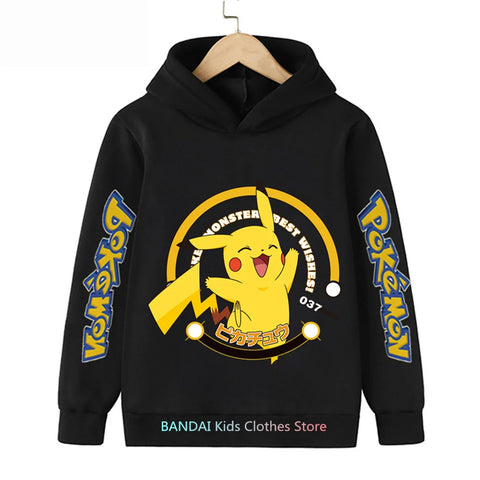 Pokemon Clothes Pikachu Children Autumn Hooded Sweater