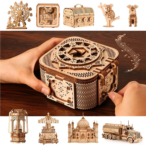 3D Wooden Puzzle Building Block Kits Model Desk Decoration Education Toys Jigsaw Craft 3D World Birthday Gifts For Kids Adult