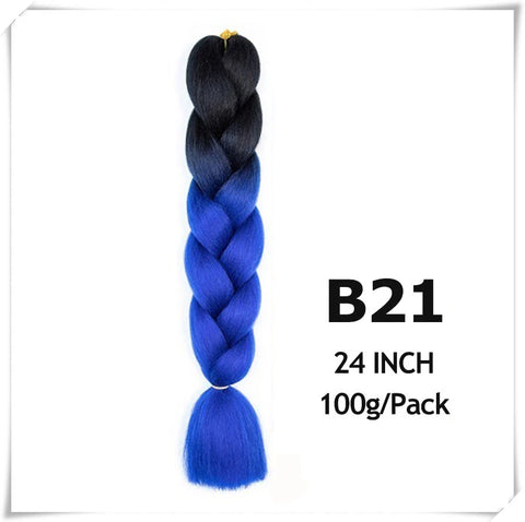 24 Inch Ombre purple jumbo Braiding Hair Synthetic