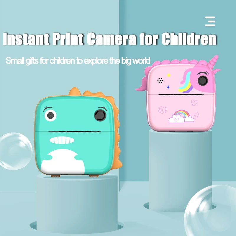 Kids Instant Print Camera Thermal Printing Camera Dual Lens Digital Photo Camera Toys Child Drawing Camera Toy Outdoor Gift