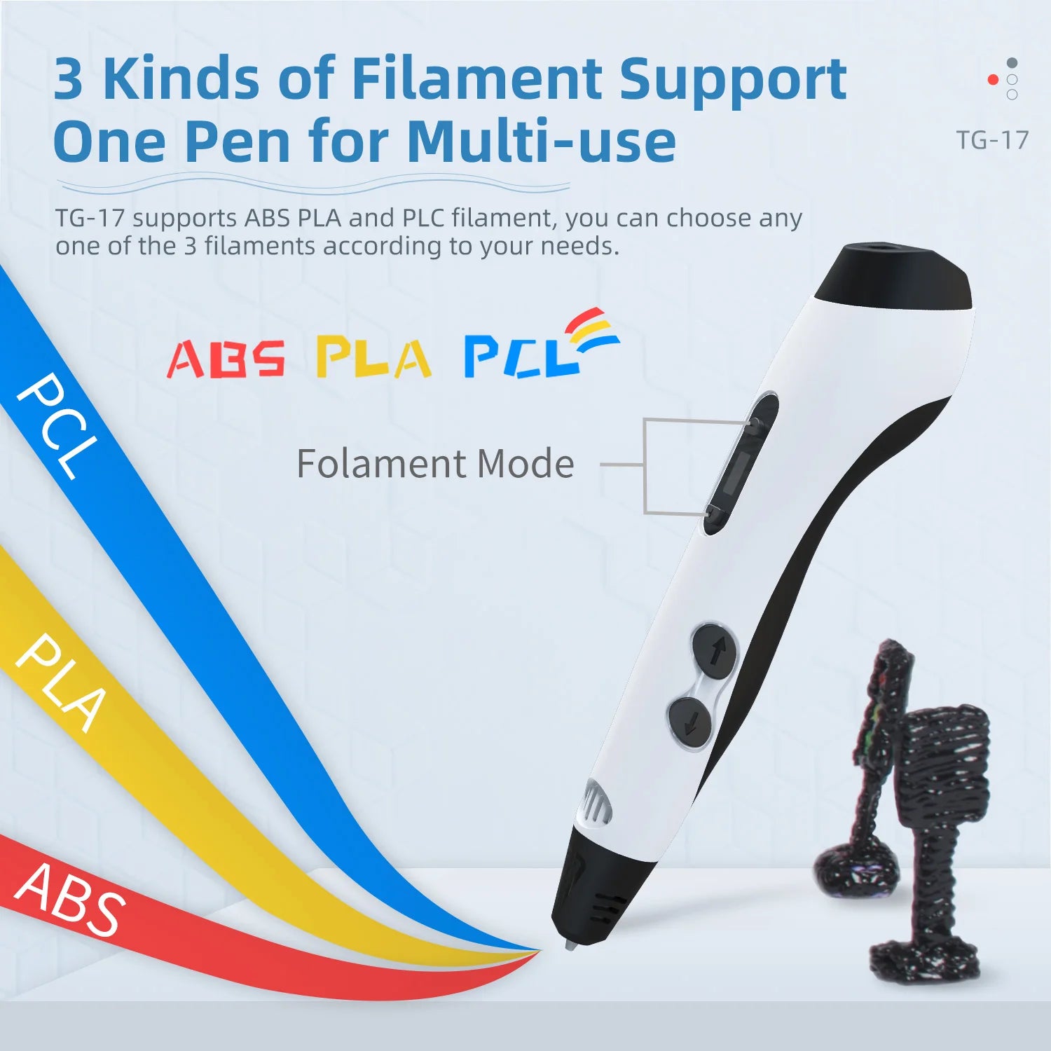 3D Pen With ABS PLA PCL LCD Display