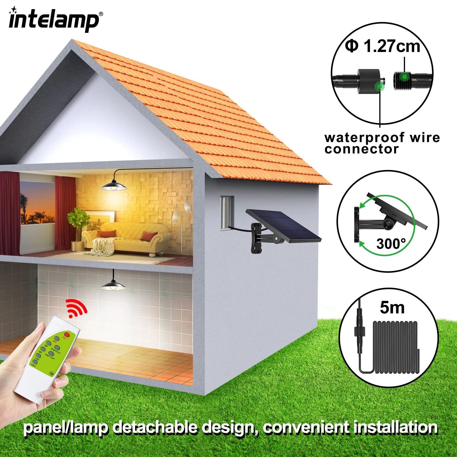 Garden PatioSolar Pendant Lights Super Bright Chandelier IP65 Waterproof Solar Lamp with A Remote Control solar lights outdoor