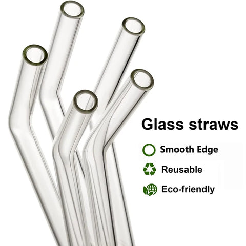 Reusable Glass Straws Clear Glass Drinking Straws 8 Inch 8mm Tubes