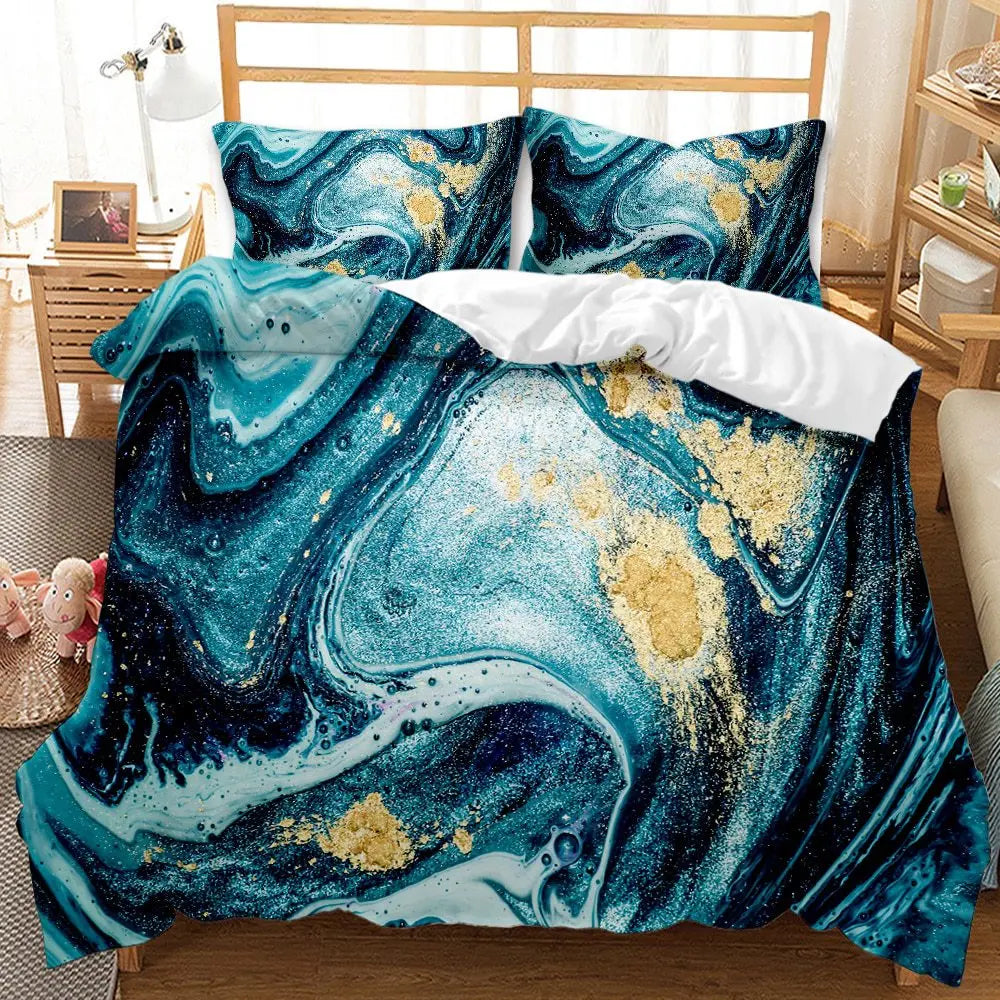 Marble Patterns Printed Bedding Set