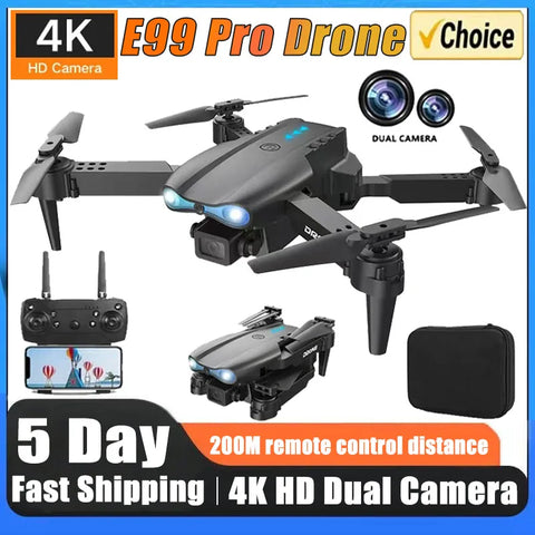 E99 Pro Drone Professional Wide Angle RC Dron HD 4K Camera Mode Foldable Helicopter Aircraft Quadcopter Drone Kid Gift Toys