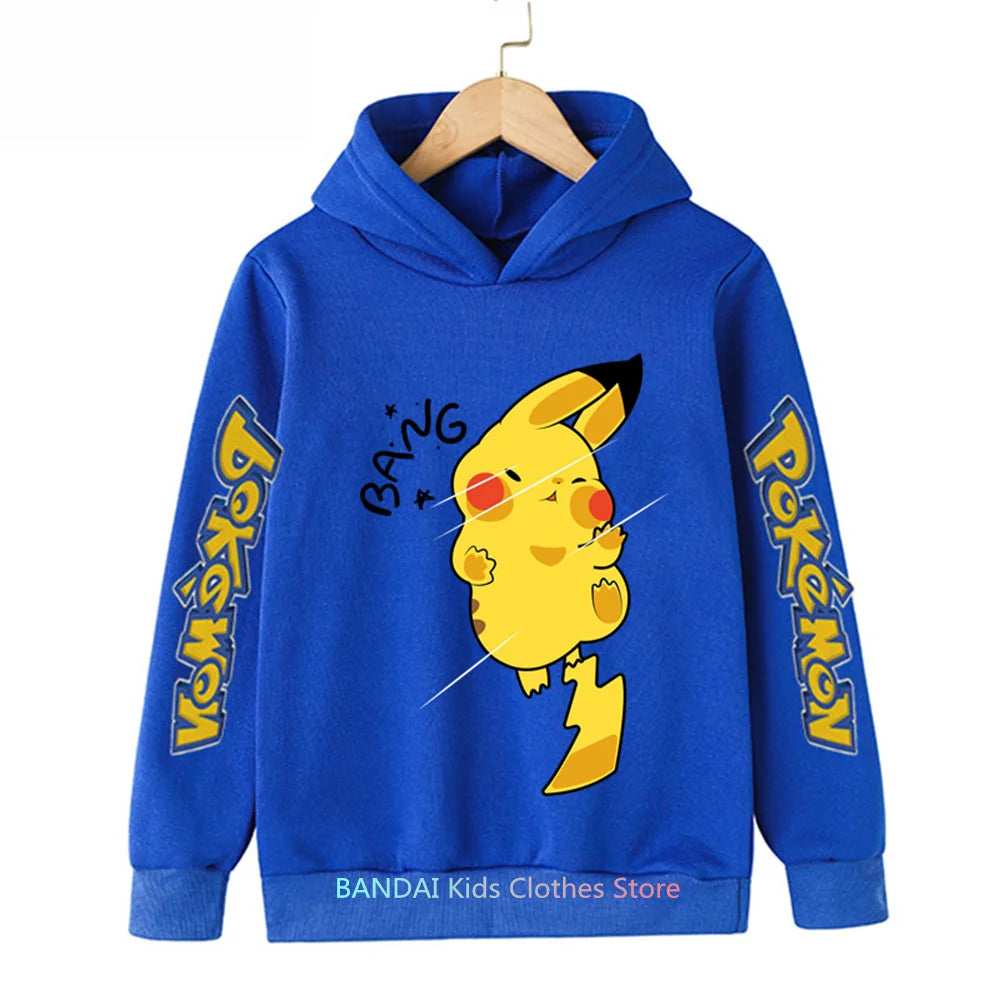 Pokemon Clothes Pikachu Children Autumn Hooded Sweater