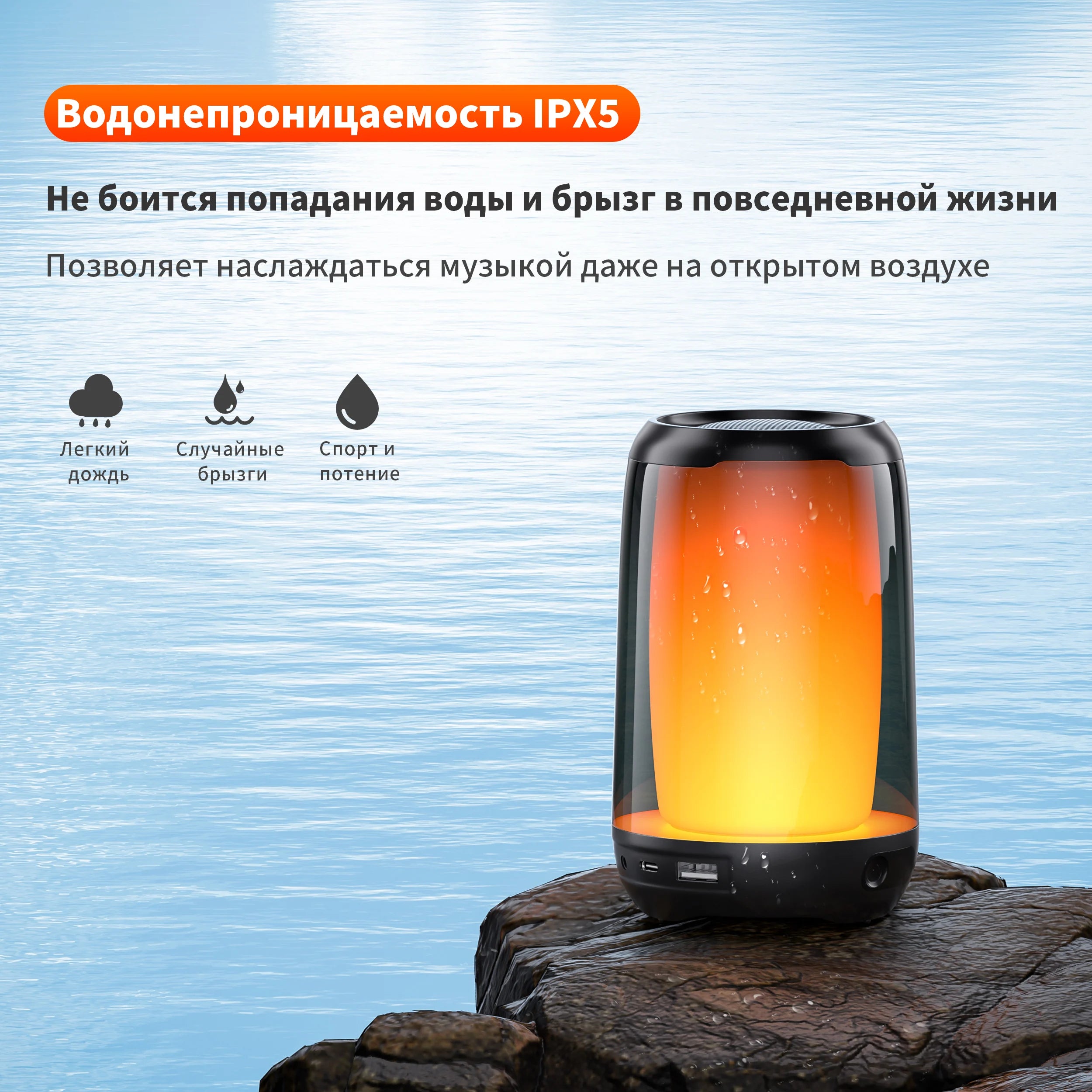 QERE Bluetooth Speaker with Hi-Res 5W Audio,Wireless HiFi Portable Speaker IPX5 Waterproof,Outdoor Multiple connection modes,