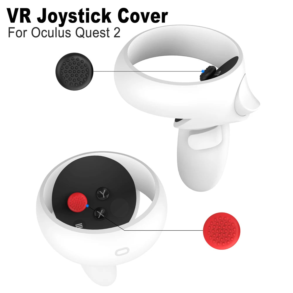 Silicone Protective Cover Shell Case For Oculus Quest 2 VR Headset Head Face Cover Eye Pad Handle Grip Button Cap VR Accessories