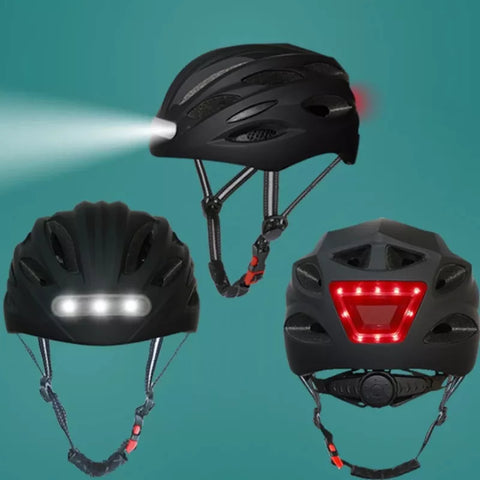 Bicycle Helmet With LED Tail Light Motorcycle Bike Equipment