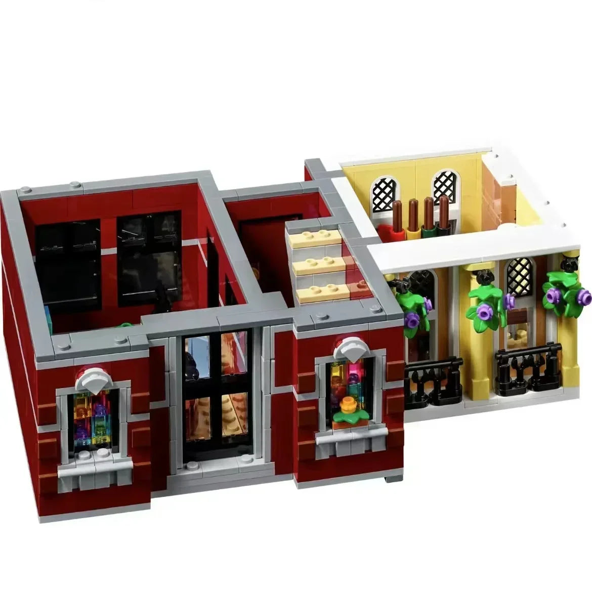 New Creating Jazz Club Expert Pizza Shop Model Modular House Building Blocks Compatible 10312 Street View Toys For Kids Adults