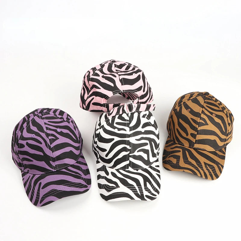 Zebra Print Baseball Cap Hip Hop Cap