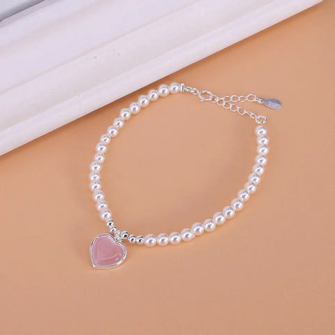 VENTFILLE 925 Sterling Silver Pearls Bamboo Knots Bracelet for Women Girl Simple Korean Jewelry Birthday Gift Dropshipping