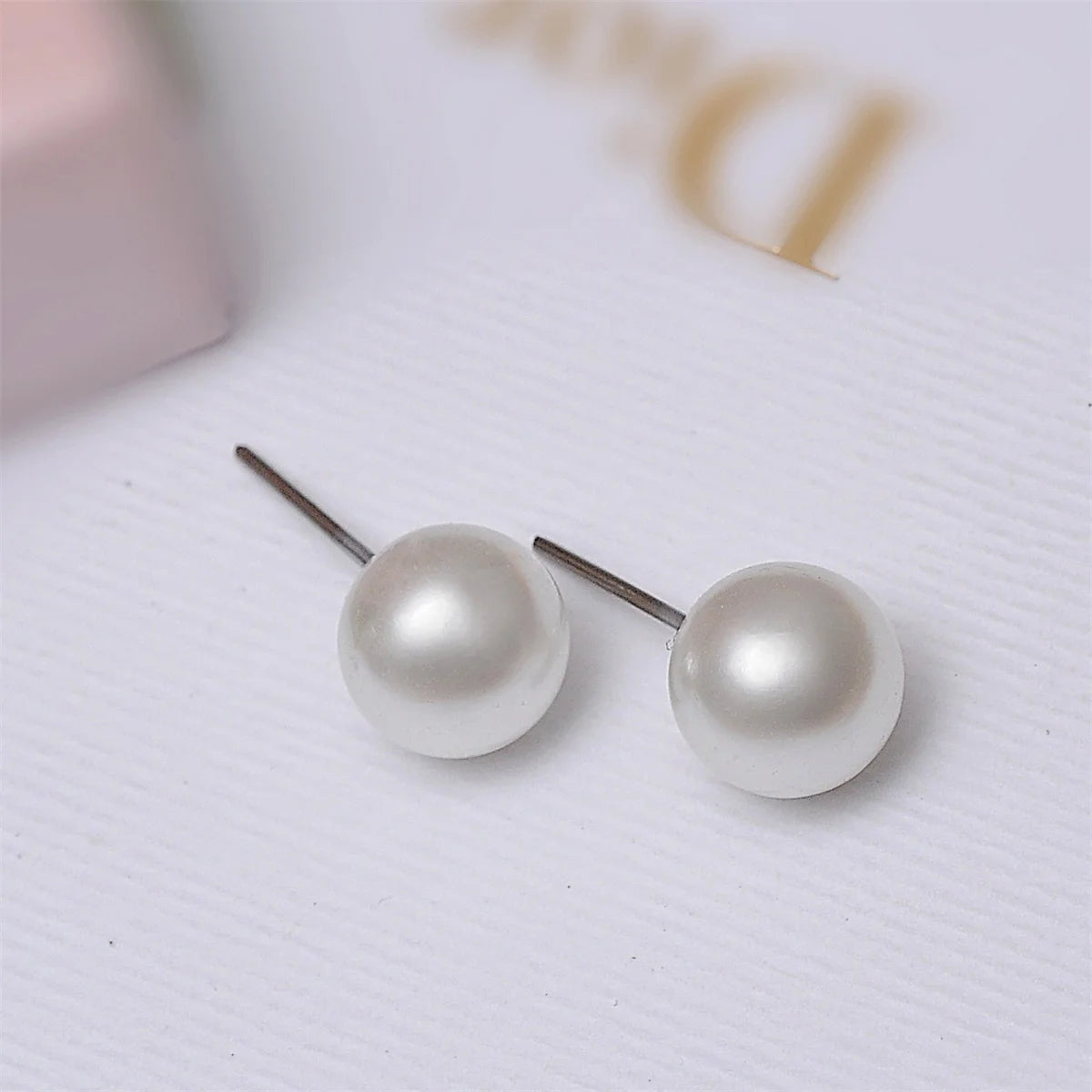 Imitation Pearl Stud Earrings Set