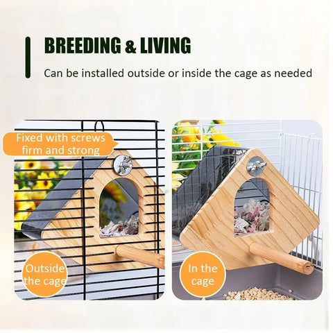 Transparent Bird Nest Breeding Box Cage Arakeet Nesting Box Acrylic Parrot Breeding House Bird Hanging Nest Birdcage Accessories