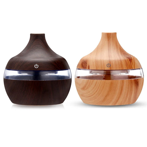 Wood Grain Ultrasonic Air Humidifier Aroma Essential Oil Diffuser Home Car Desktop Mist Maker Small Air Conditioning