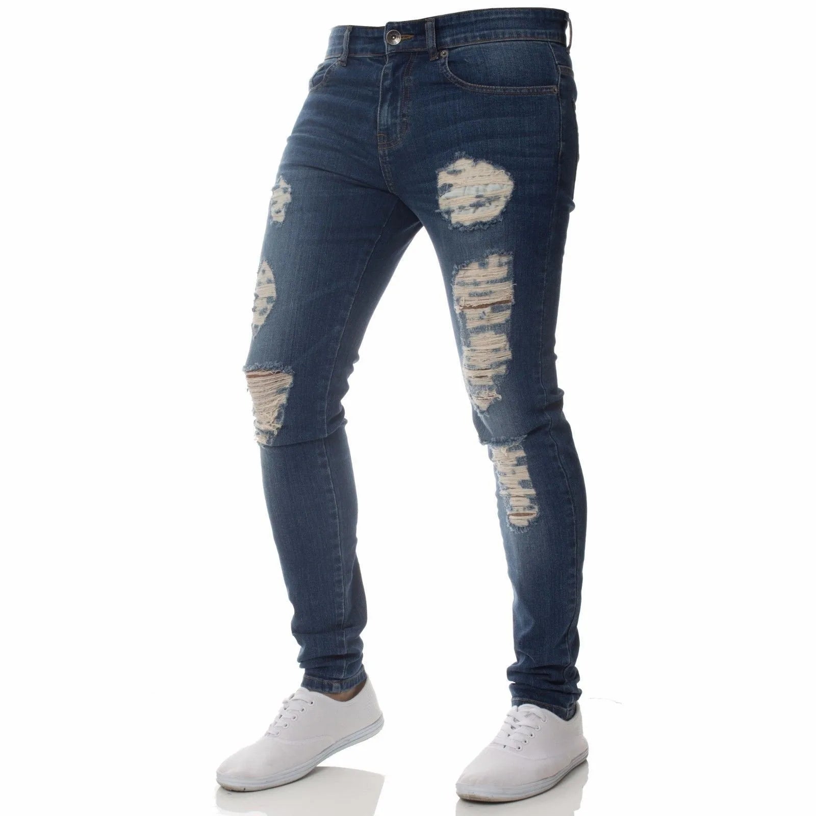 Jeans Men Pants Wash Solid Color Multi Pockets Denim Mid Waist Cargo Jeans Plus Size Fahsion Casual Trousers Male Daily Wear