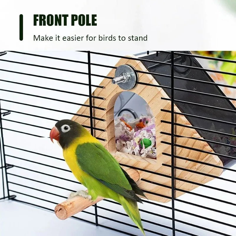 Transparent Bird Nest Breeding Box Cage Arakeet Nesting Box Acrylic Parrot Breeding House Bird Hanging Nest Birdcage Accessories