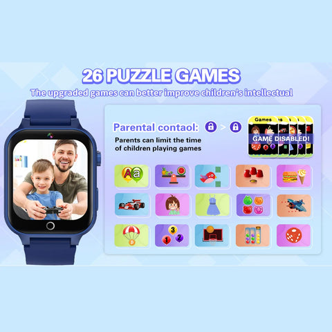 Kids Game Smart Watches Girls Boys With 26 Touch Screen  Camera Pedometer Video MP3 Alarm Digital Watch Birthday Gift Smartwatch