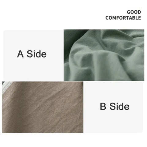 Solid Color Duvet Cover Pillow Case Bed Sheet