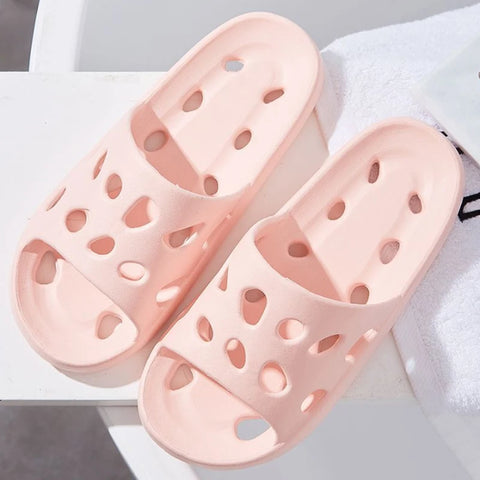 Women Bathroom Slippers Cloud Cushion Slides Summer Flat Sandals Thick Platform Shoes Man Indoor Non-Slip Flip Flops Couple Shoe