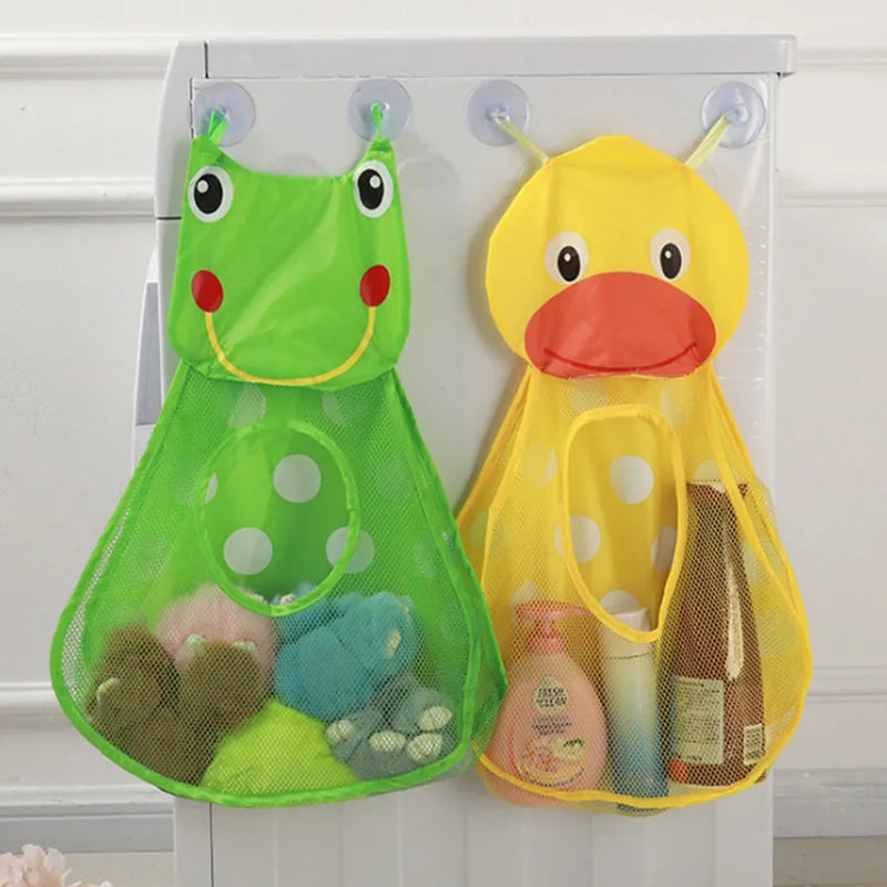 Toy Storage Bag Strong Suction Cups Bath Game Bag Bathroom Organizer