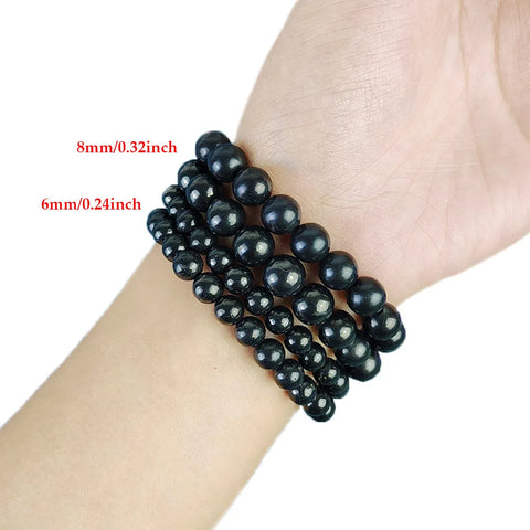 6mm 8mm Black Russia Shungite Bracelet Beads