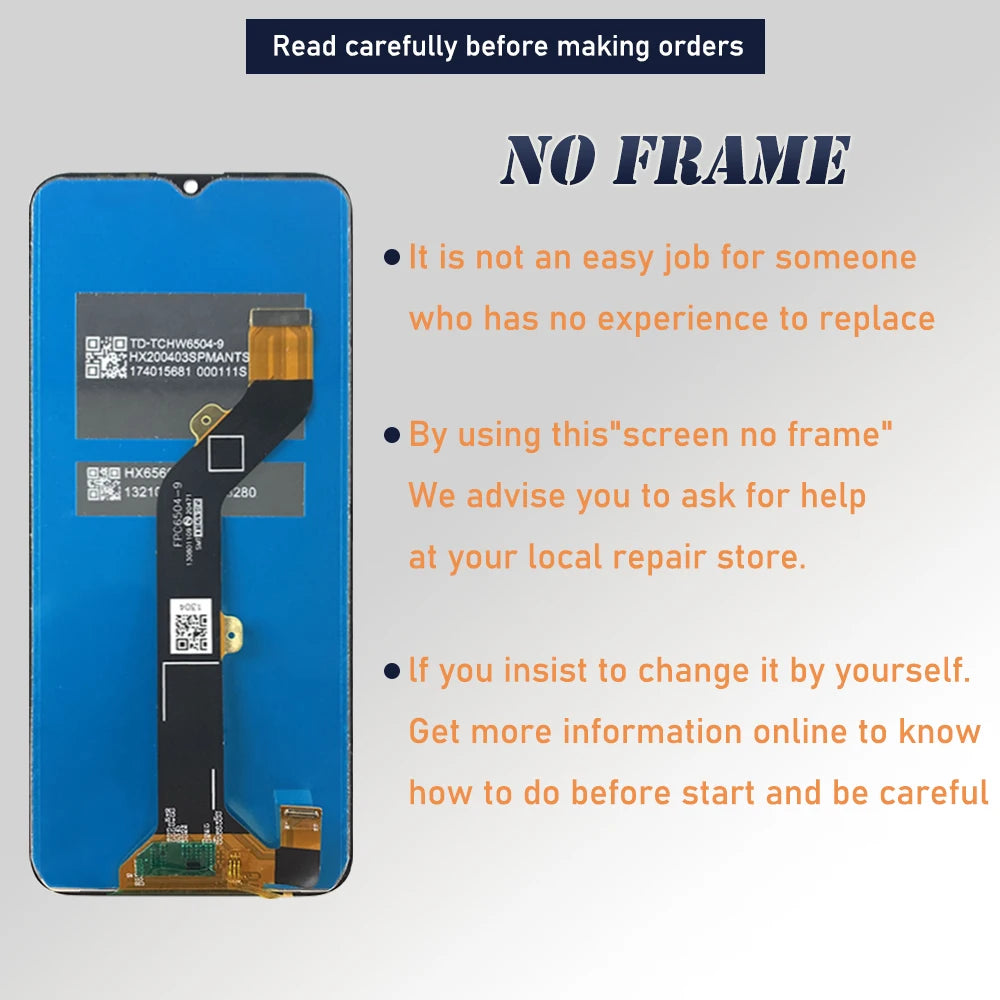 6.6" Original LCD For Infinix Smart 5 LCD Display Touch Screen Digitizer Assembly For Infinix X657C X657B X657 LCD Replacement